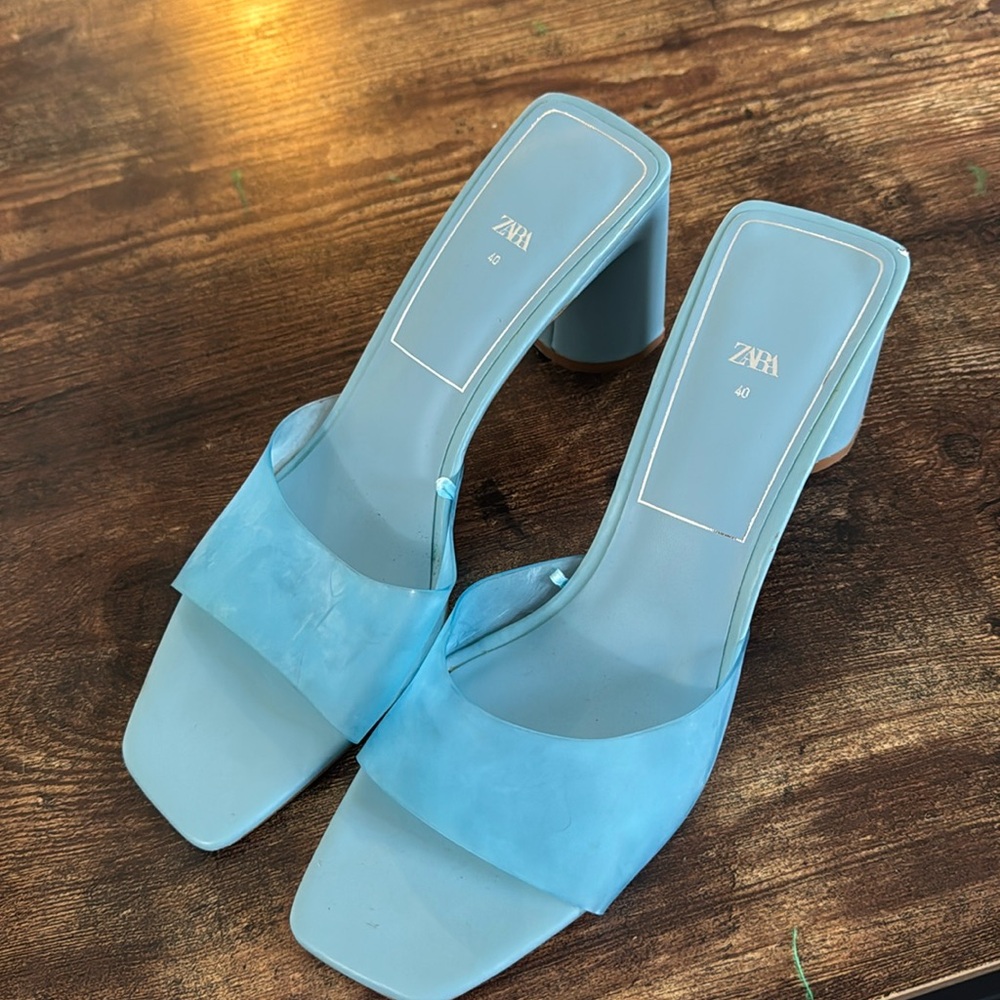 ZARA Transparent Blue 40 (us 9) Elegant. Unique. Parties. Casual jeansWeddings.